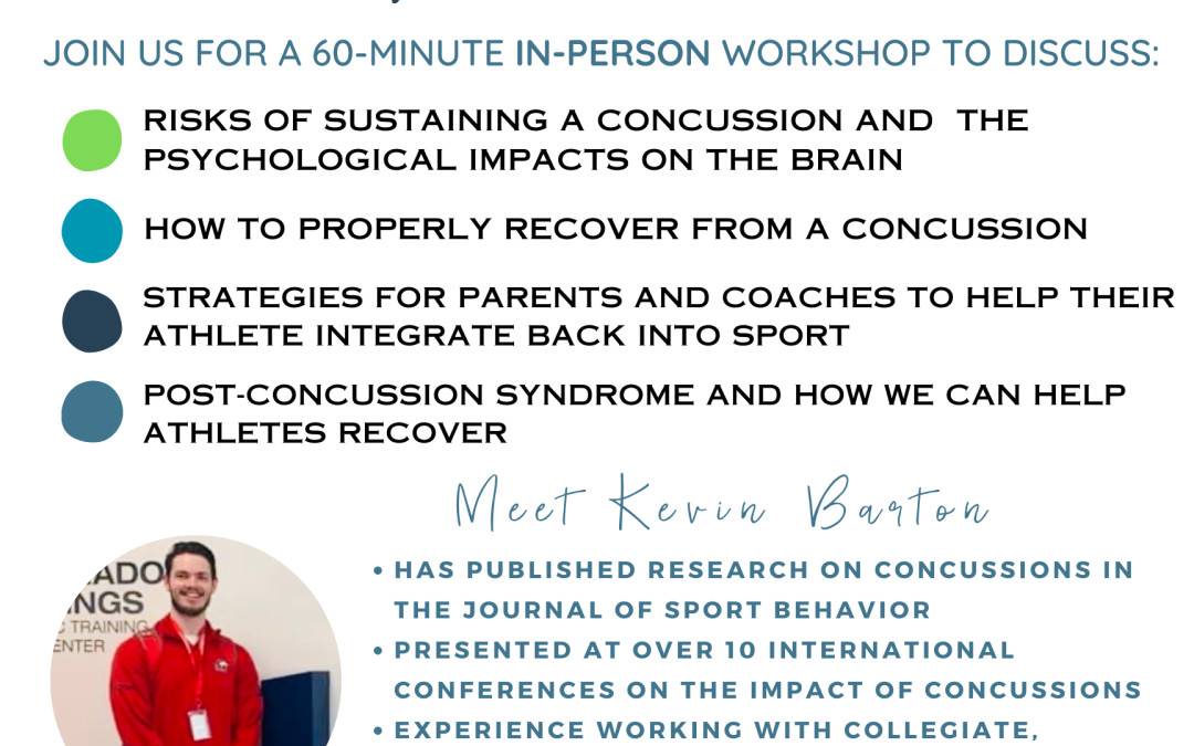 Heads Up: Returning to Sport After A Concussion Workshop by Grow Sports Psychology: October 3rd, 7pm @ 5th Avenue Station, Naperville